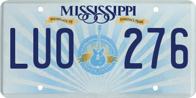 MS license plate LUO276