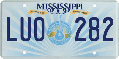 MS license plate LUO282