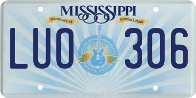 MS license plate LUO306