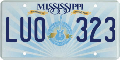 MS license plate LUO323
