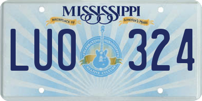 MS license plate LUO324