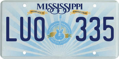 MS license plate LUO335