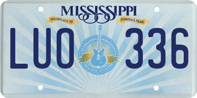 MS license plate LUO336