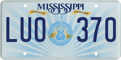 MS license plate LUO370
