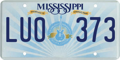 MS license plate LUO373