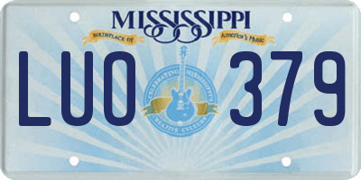 MS license plate LUO379