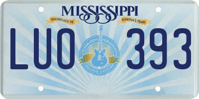 MS license plate LUO393