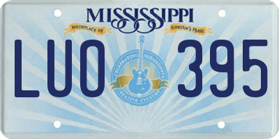 MS license plate LUO395