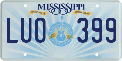 MS license plate LUO399