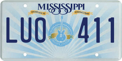 MS license plate LUO411