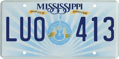 MS license plate LUO413