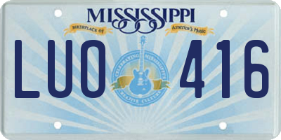 MS license plate LUO416