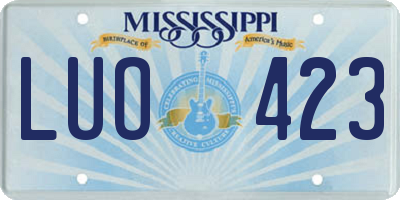 MS license plate LUO423