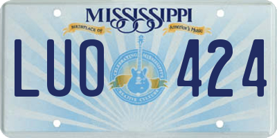 MS license plate LUO424