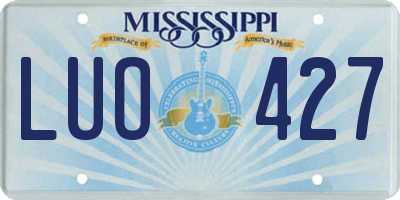 MS license plate LUO427