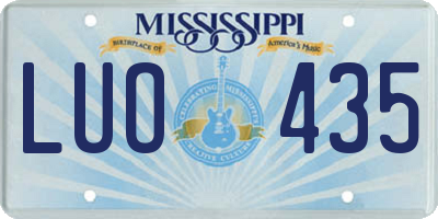 MS license plate LUO435