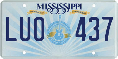 MS license plate LUO437