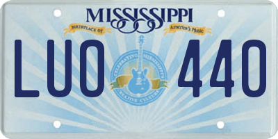 MS license plate LUO440