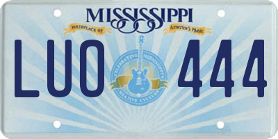MS license plate LUO444