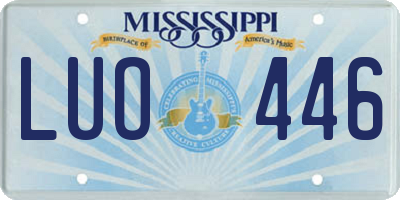 MS license plate LUO446