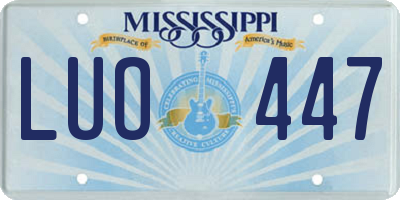 MS license plate LUO447
