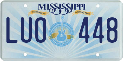MS license plate LUO448