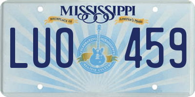 MS license plate LUO459