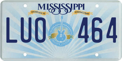 MS license plate LUO464