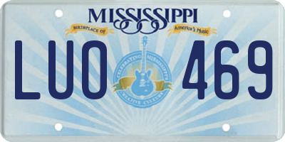 MS license plate LUO469