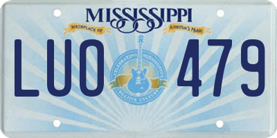 MS license plate LUO479