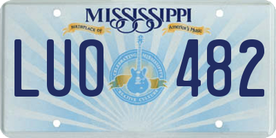 MS license plate LUO482
