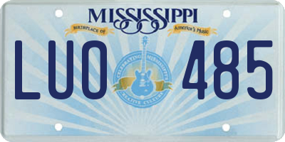 MS license plate LUO485