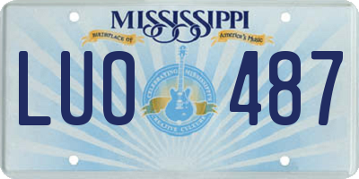 MS license plate LUO487