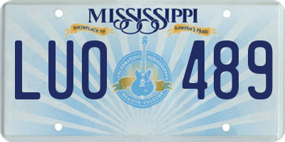 MS license plate LUO489