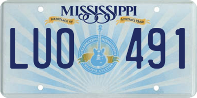 MS license plate LUO491