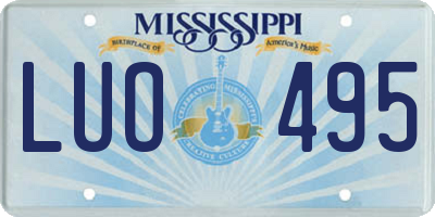 MS license plate LUO495
