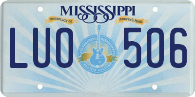 MS license plate LUO506