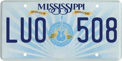 MS license plate LUO508
