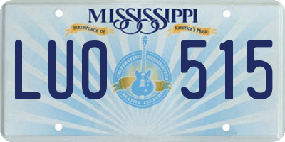 MS license plate LUO515