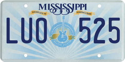 MS license plate LUO525
