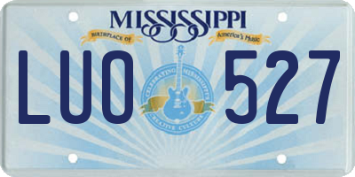 MS license plate LUO527