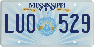 MS license plate LUO529
