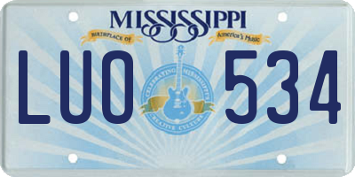 MS license plate LUO534