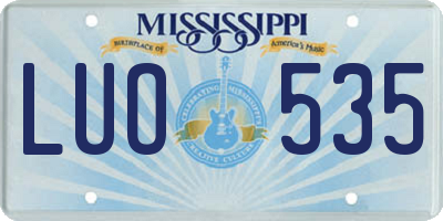 MS license plate LUO535