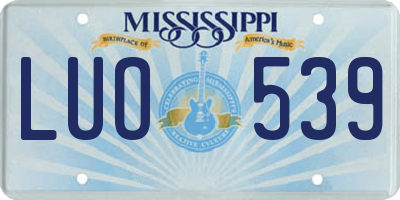 MS license plate LUO539