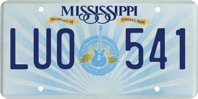 MS license plate LUO541