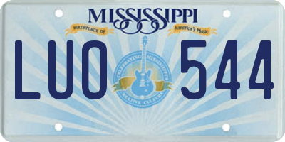 MS license plate LUO544