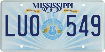 MS license plate LUO549