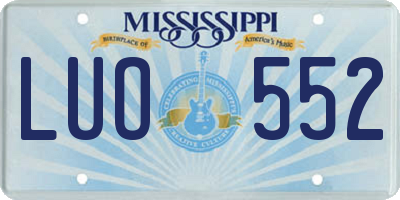 MS license plate LUO552