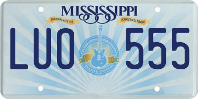 MS license plate LUO555